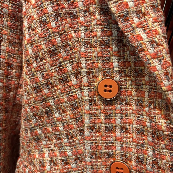 Liz Claiborne Orange Tweed Blazer like new condition size 12 - Picture 2 of 6